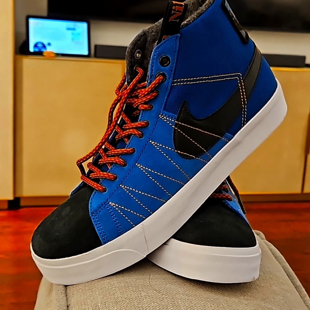 Nike SB Zoom Blazer Mid PRM - BLUE Marina/Pecan/Desert Ochre/Black unisex size 8